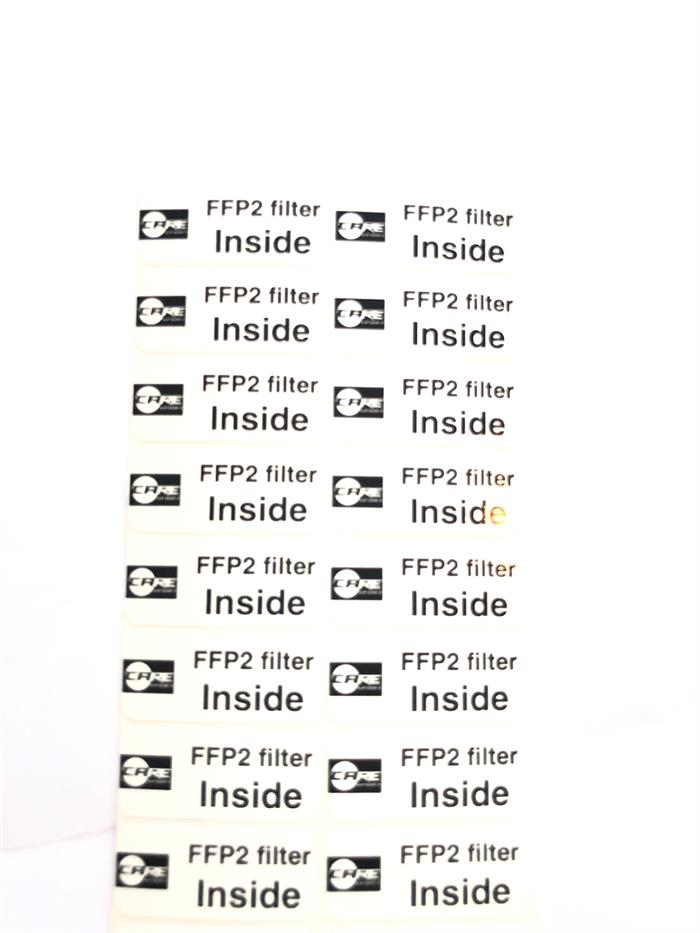 Tekstil klistermærke "FFP2 filter inside" 2 stk